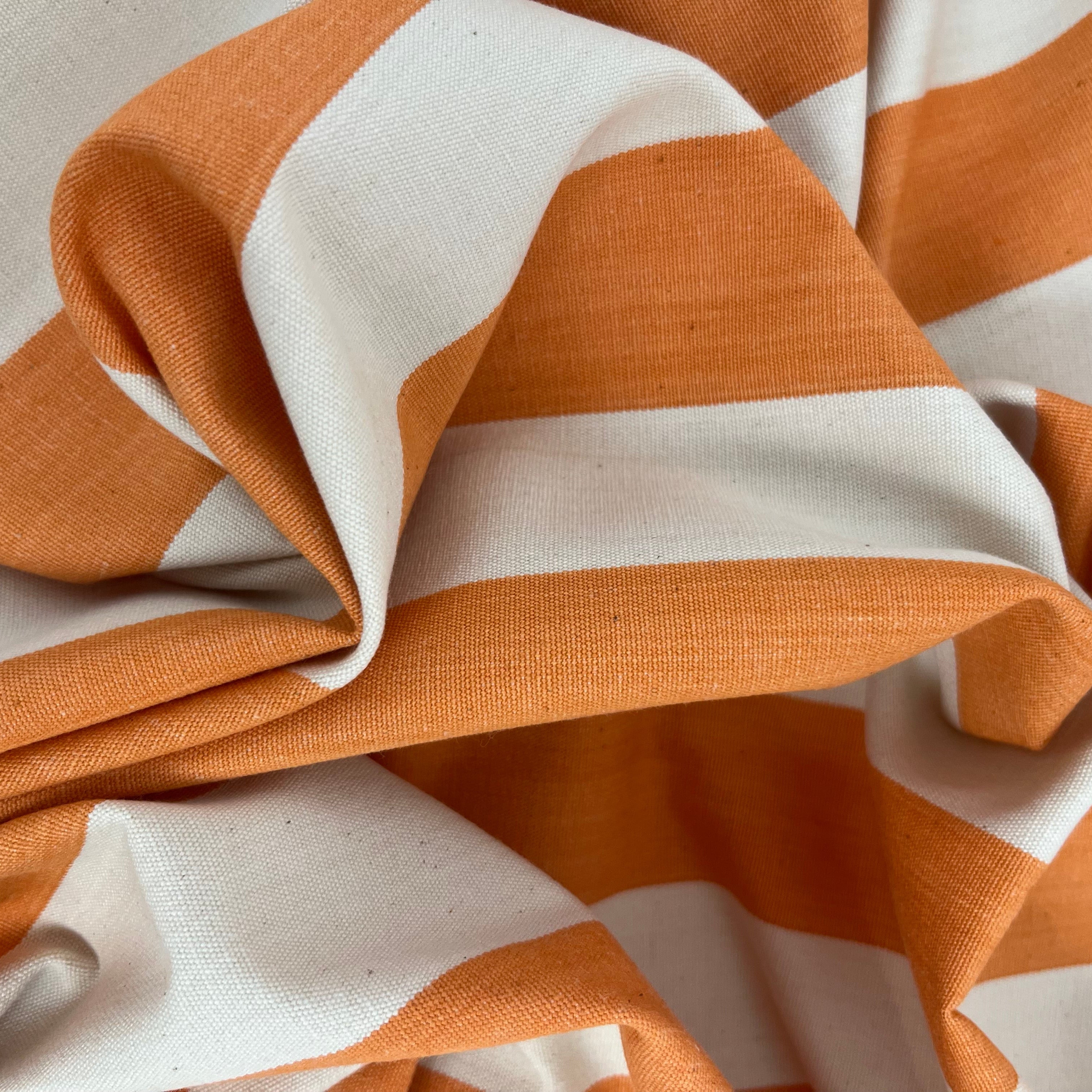 peach and ivory stripe fabric