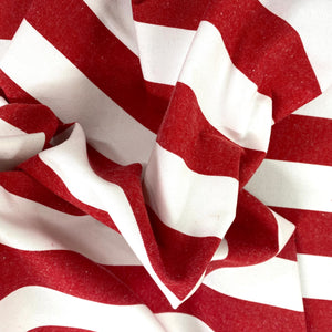 Close-up of red and white striped fabric