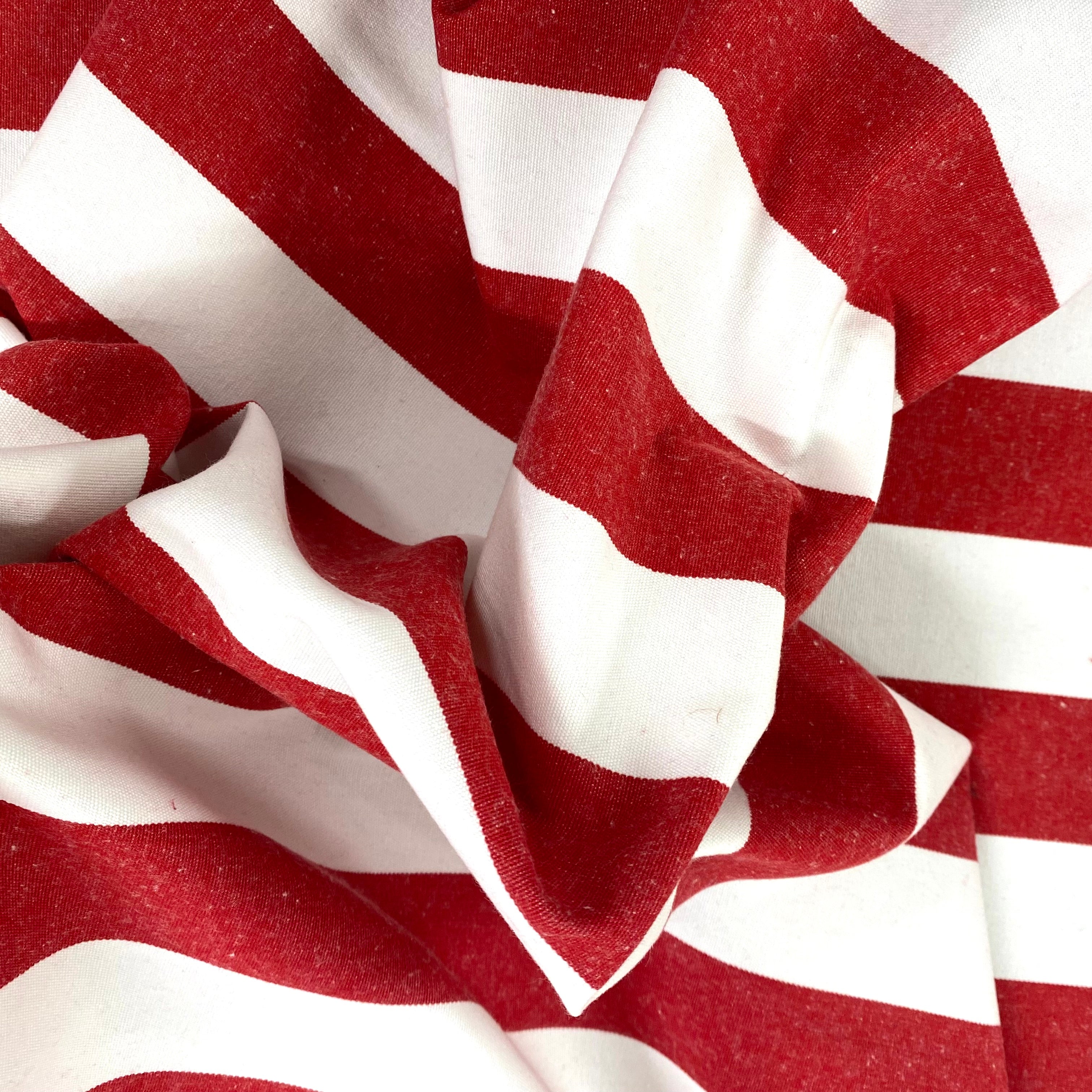 Close-up of red and white striped fabric