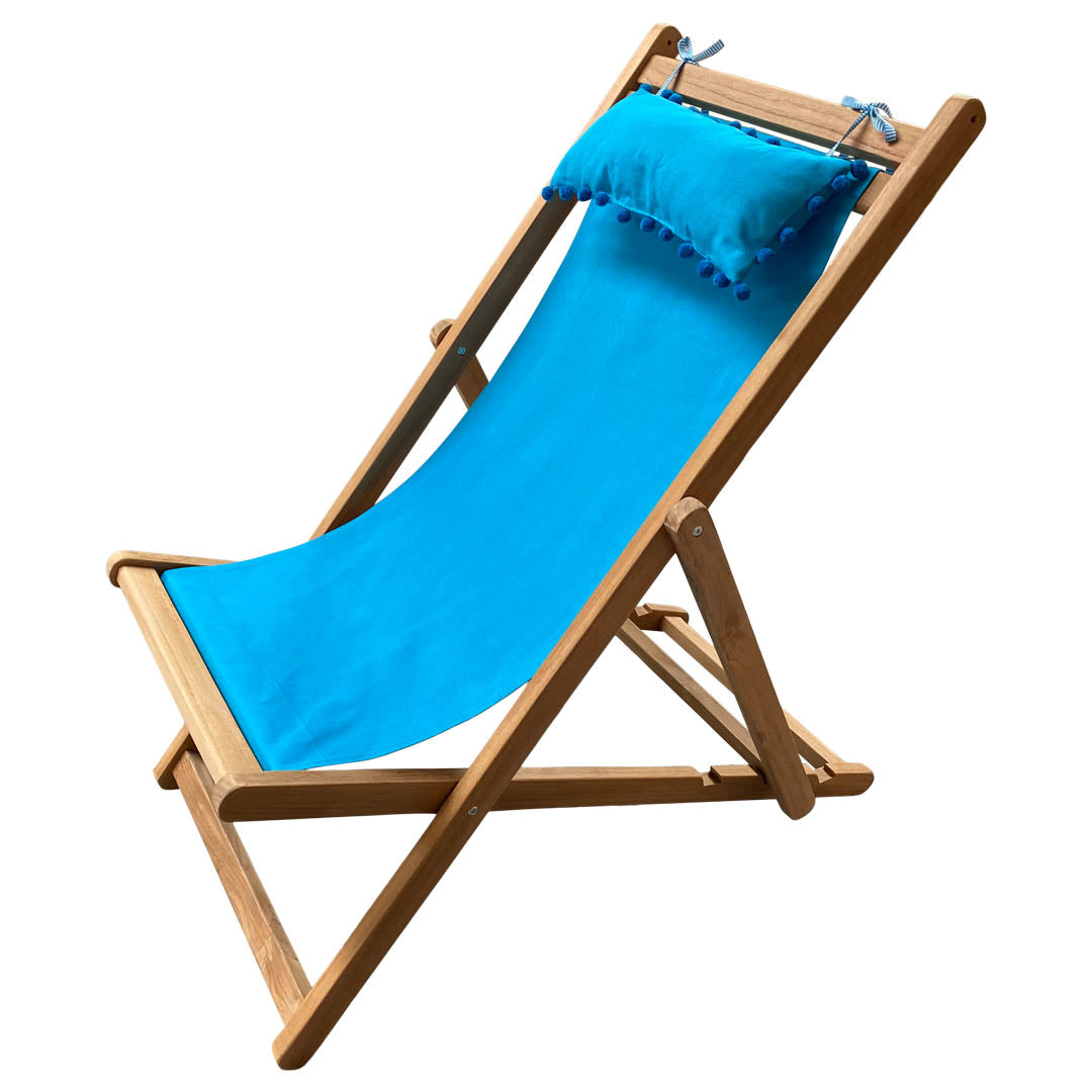 turquoise deck chair headrests