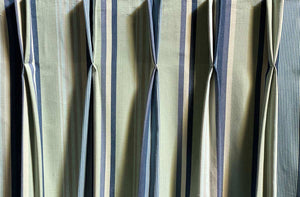 mint green denim stripe curtain fabric