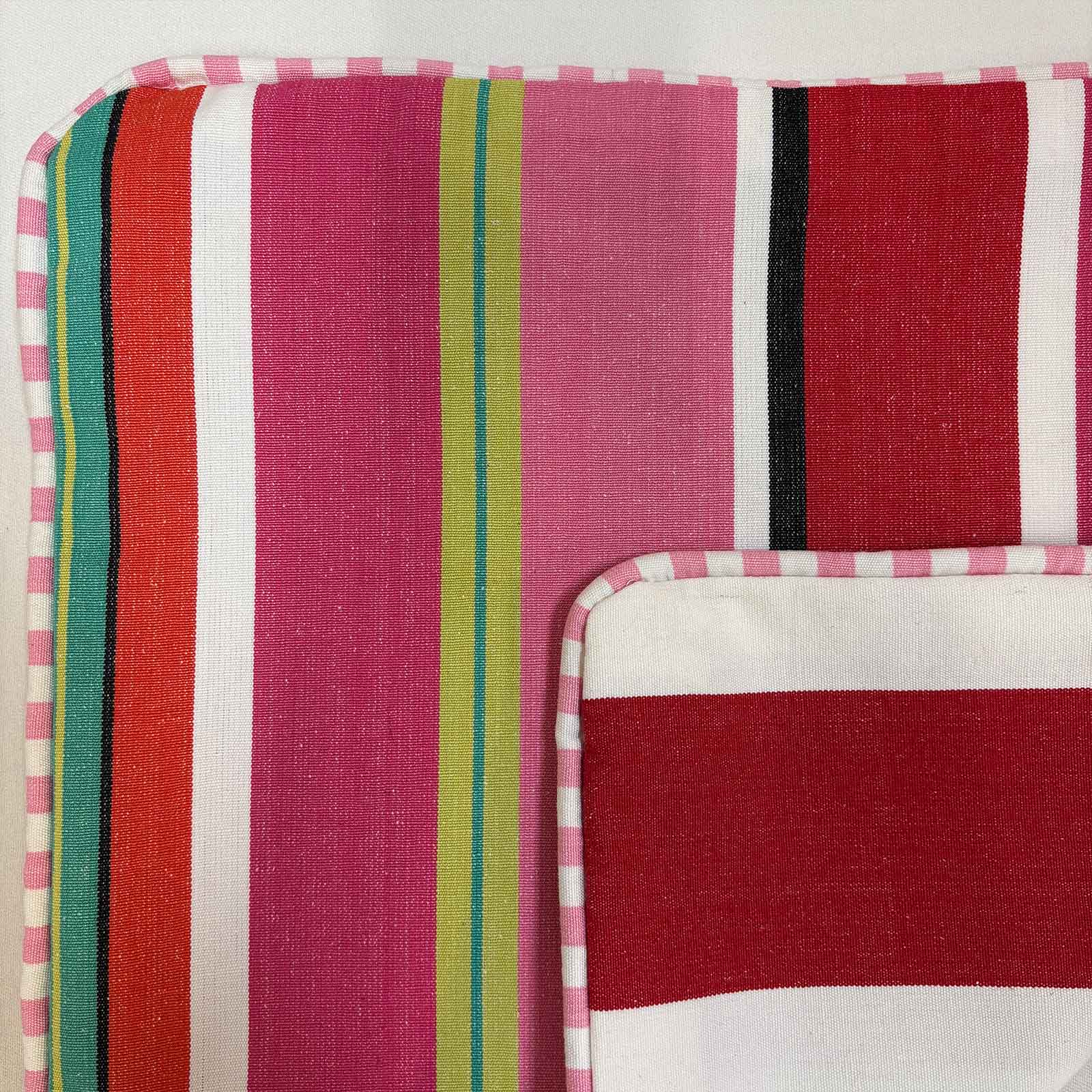 bespoke stripe cushion covers with piping