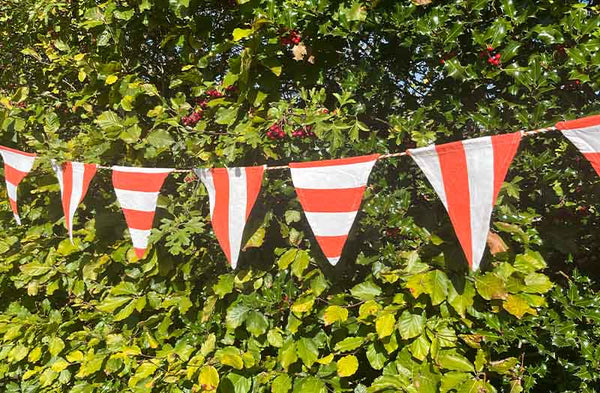 orange and white stripe bunting