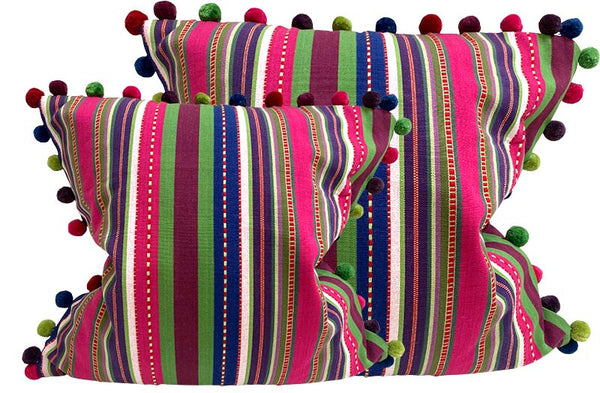 40x40 50x50 bright pink stripe cushion covers