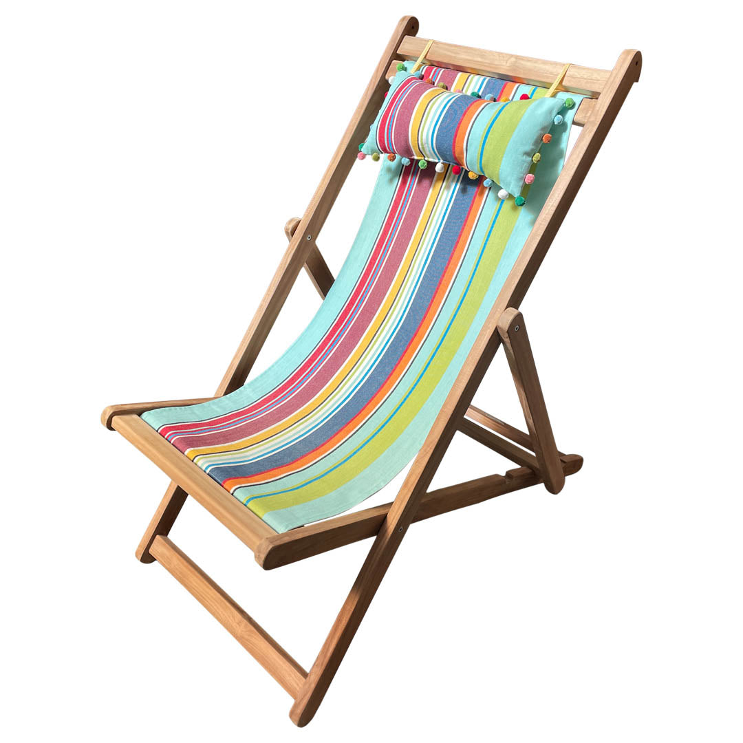 teak deckchair with headrest
