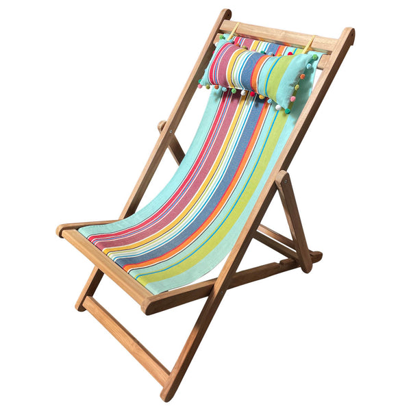 teak deckchair with headrest