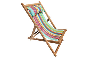 headrest on deckchair aquamarine stripes
