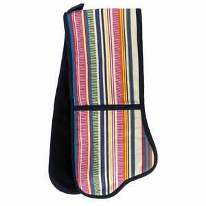 striped oven gloves