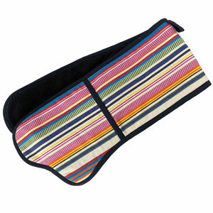 Multicolour striped double oven glove