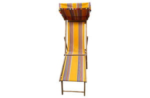 yellow stripe canopy deck chair