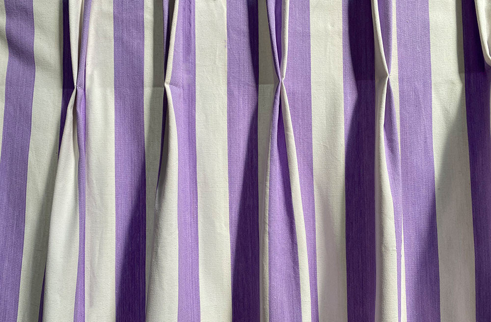 Purple  White Striped Curtains