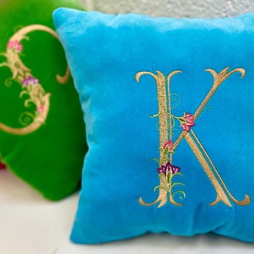 Velvet Alphabet Cushions