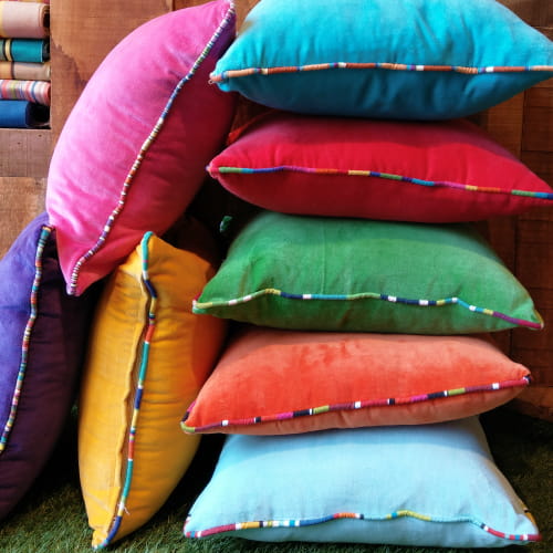 Velvet Cushion Covers with Piping