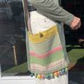 Linen Shoulder Bag with Tassels