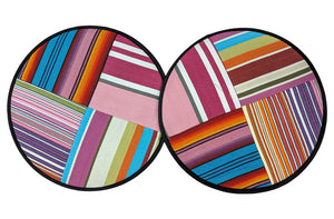 pink multi stripe aga hob cover