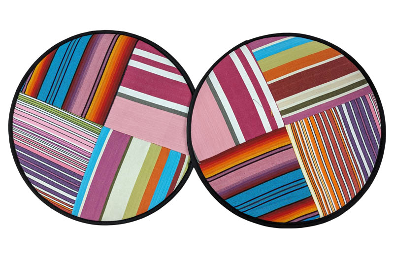 pink multi stripe aga hob cover