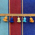 blue red stripe linen material