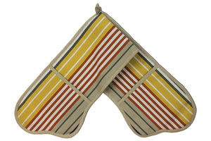 striped double oven gloves