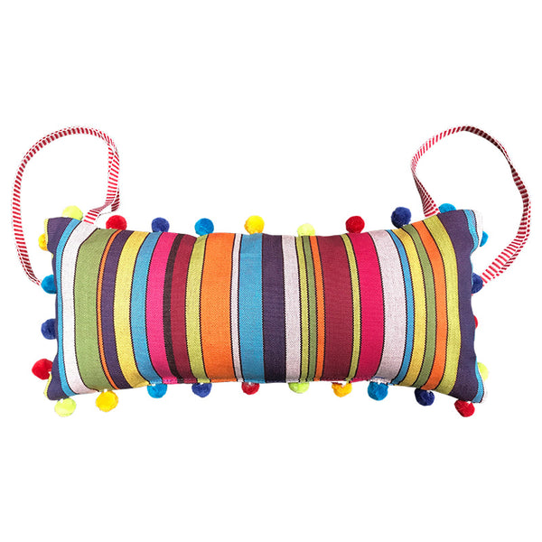 stripe deck chair headrest