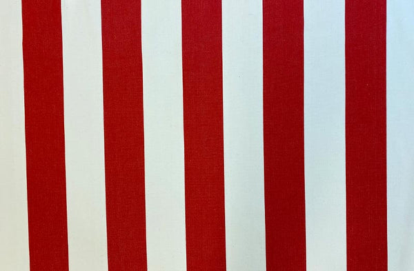 scarlet and white stripe fabric