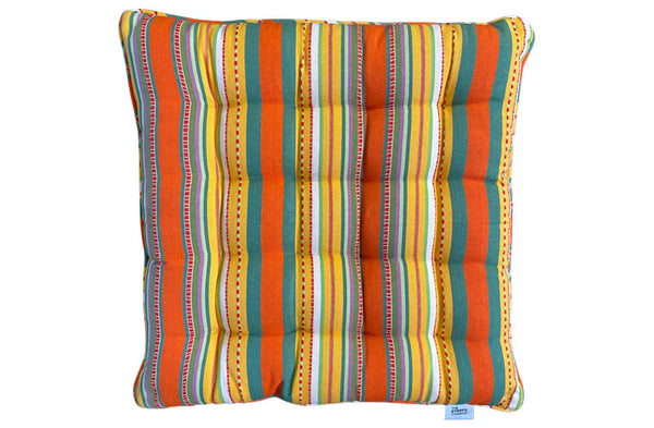 yellow stripe chair seat pads