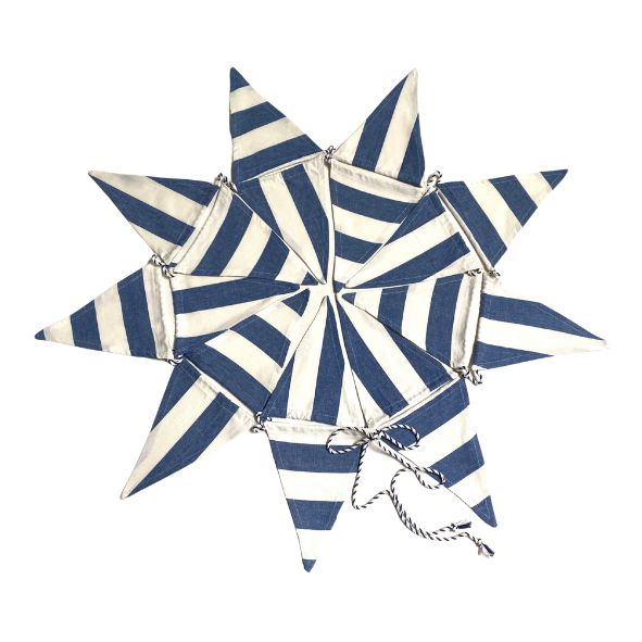 blue white stripe bunting