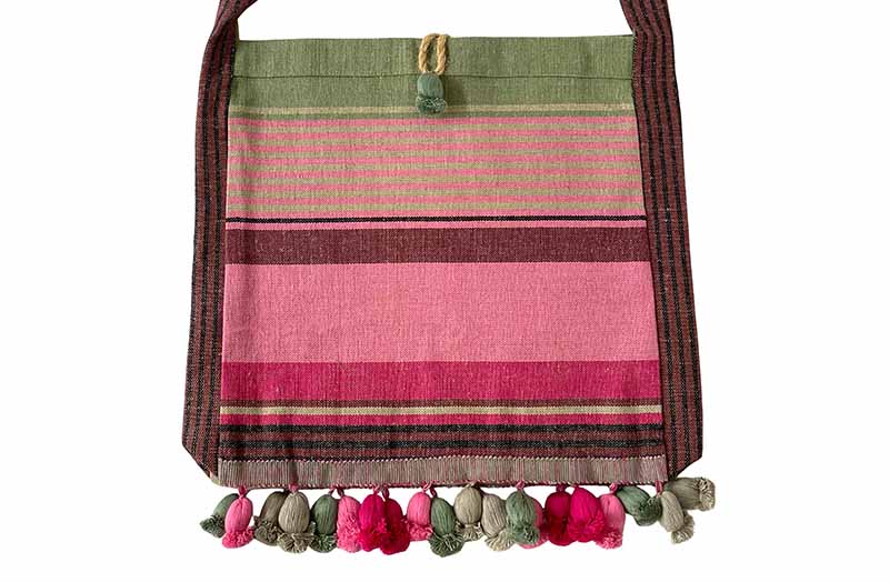 stripe-linen-tassel-shoulder-bag-raspberry-pink-sage-close.jpg