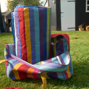 rainbow stripe picnic mat