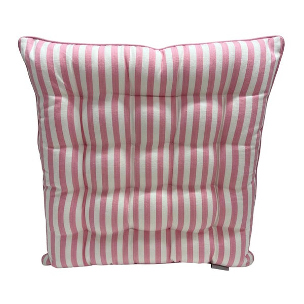 Pink and white striped seat pad 