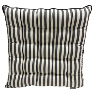 striped seat pad cushion dark grey and white stripes