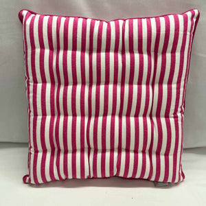 Striped seated with bright pink and white vertical stripes