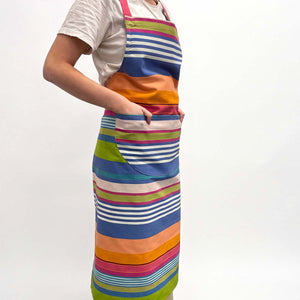 colourful striped apron