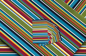 red green blue stripe gift wrap