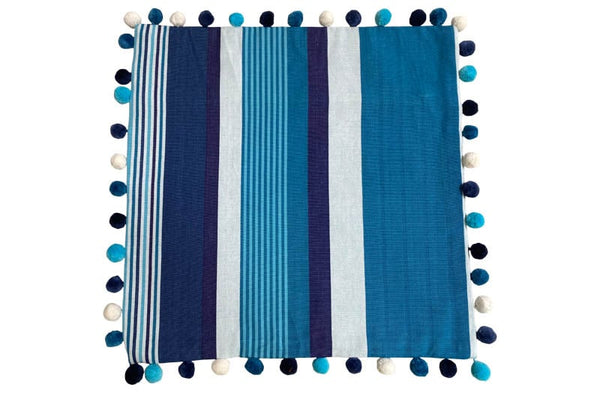 Striped Pompom Cushion Covers