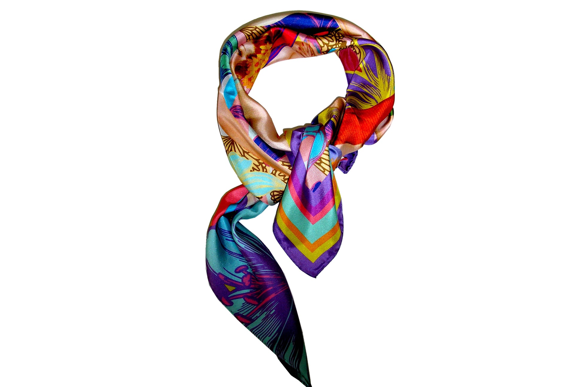 navy striped silk scarf