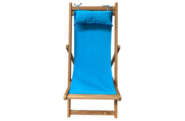 headrest turquoise deckchair