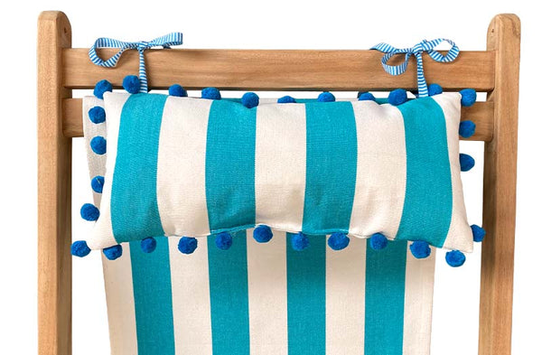turquoise-white-stripe-headrest-turquoise-pompoms-on-deckchair.jpg