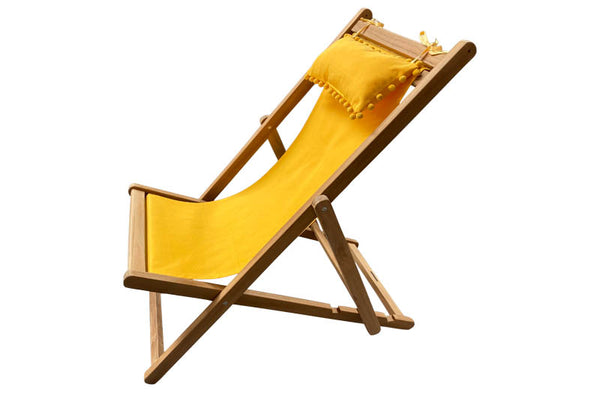 headrest yellow deckchair