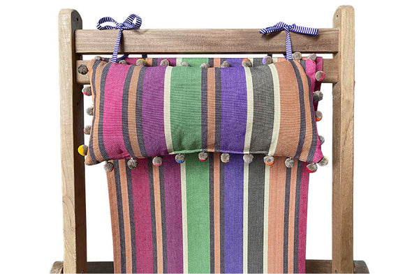 stripe headrest on  deckcha