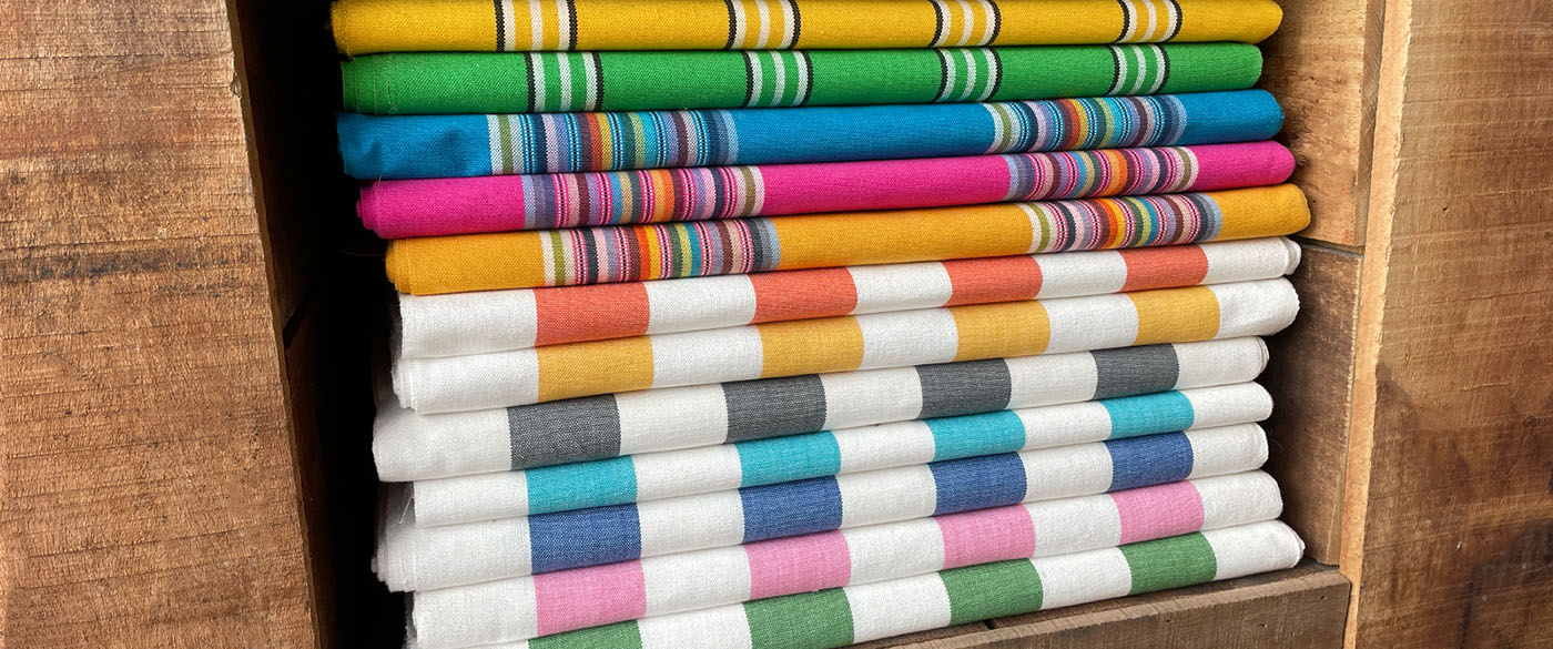 Grey and White Stripe Deckchair Fabric