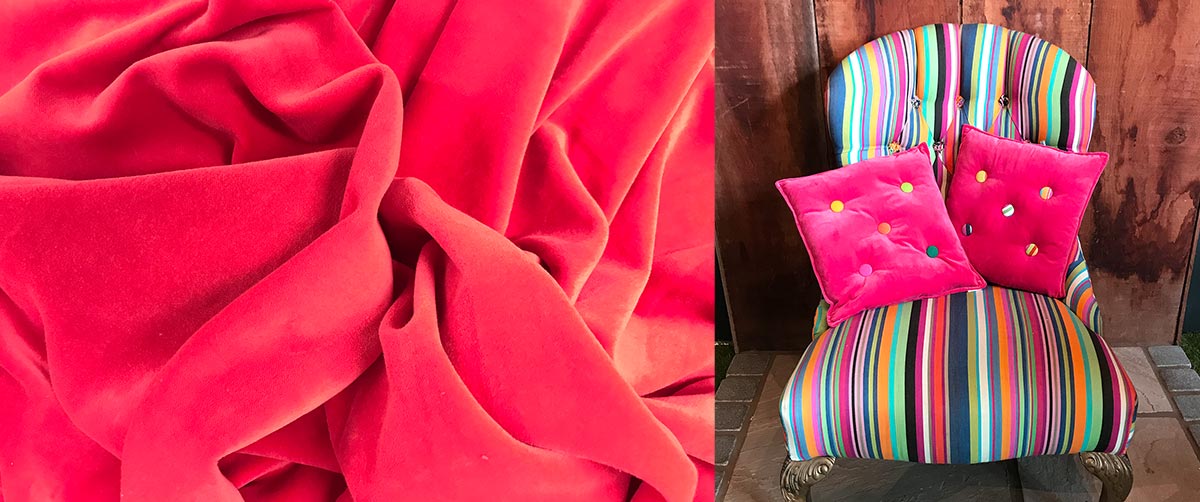 Coral Red Velvet Cushions and Home Accessories