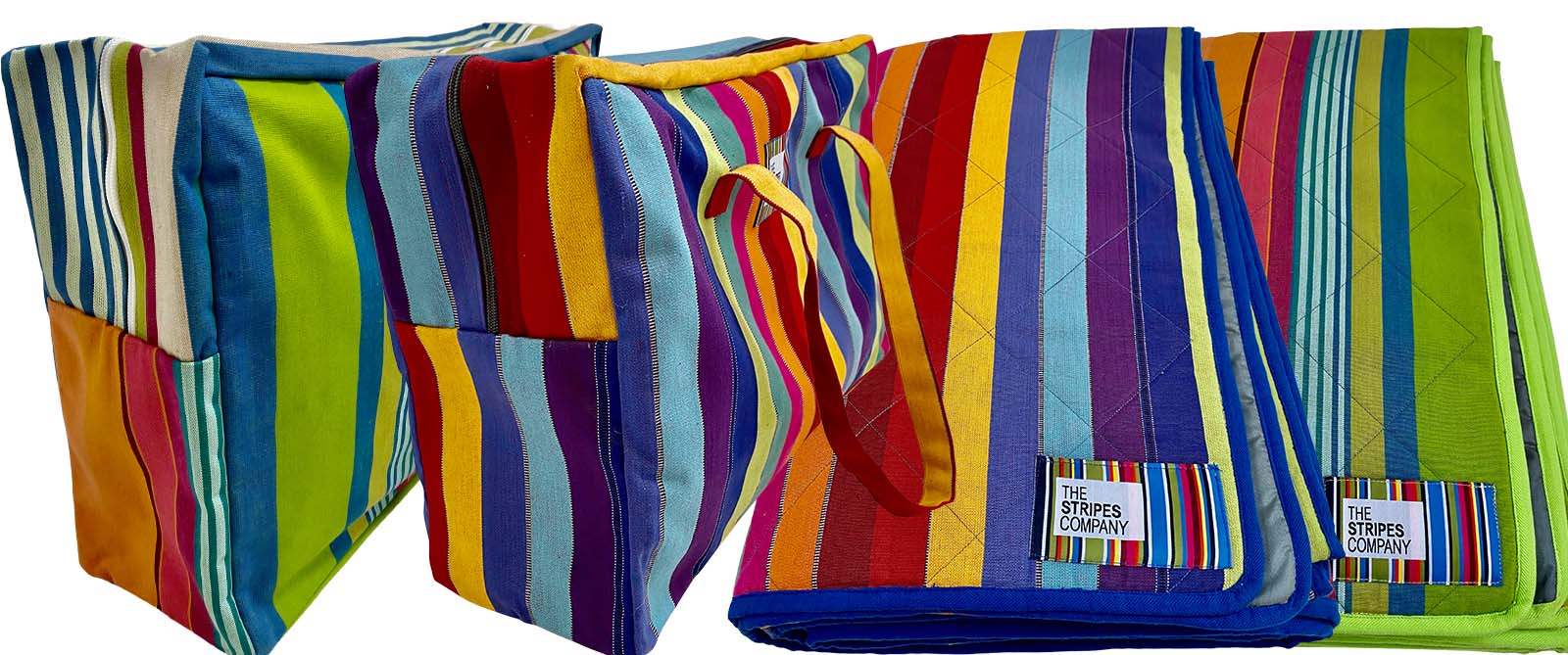 Striped Picnic Blankets with Carry Bag | Roll Up Stripe Picnic Rugs