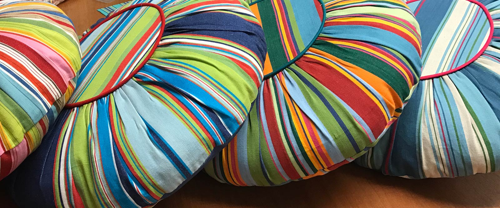 Multi Stripe Round Cushions