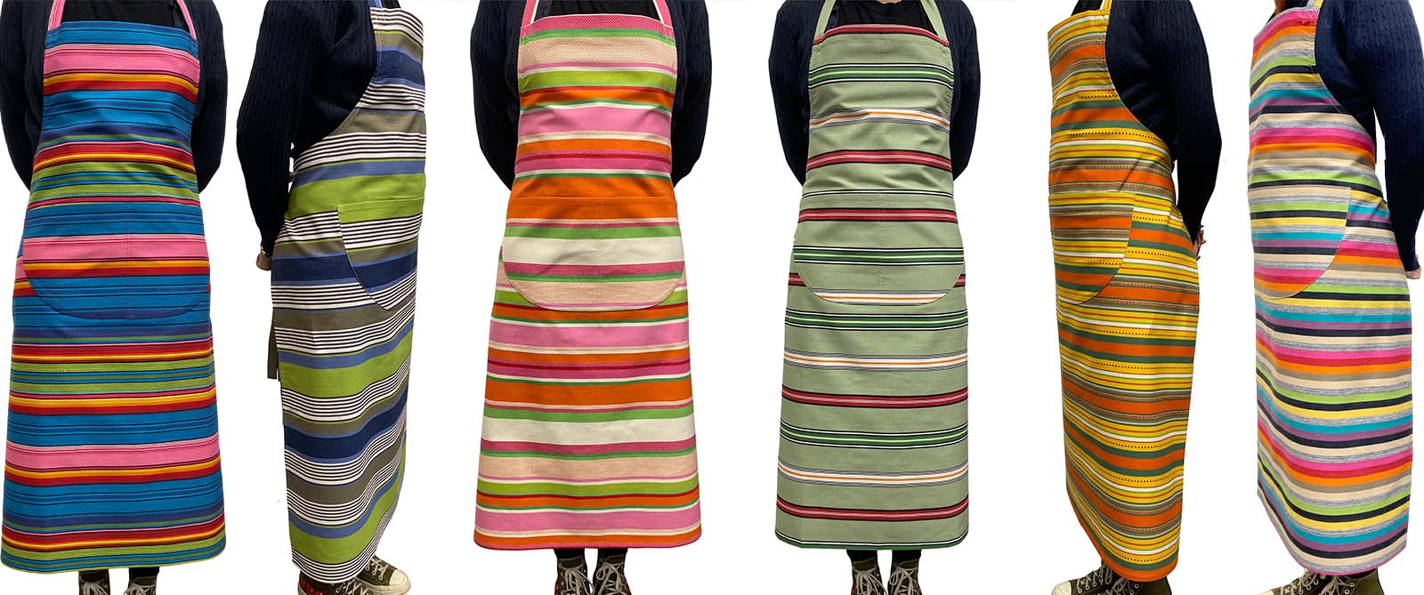 Blue Pink Striped Aprons