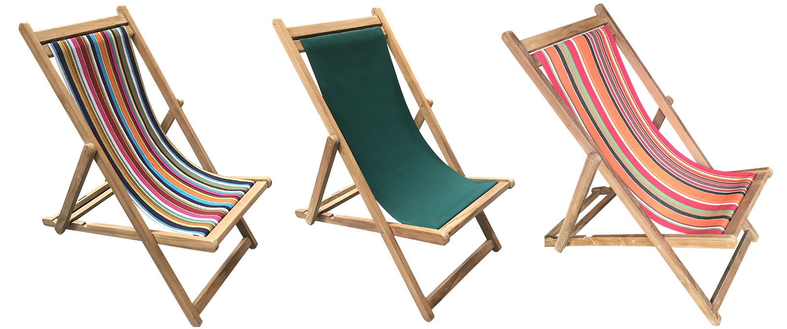 Premium Deck Chairs - Traditional Folding Wooden Deckchairs