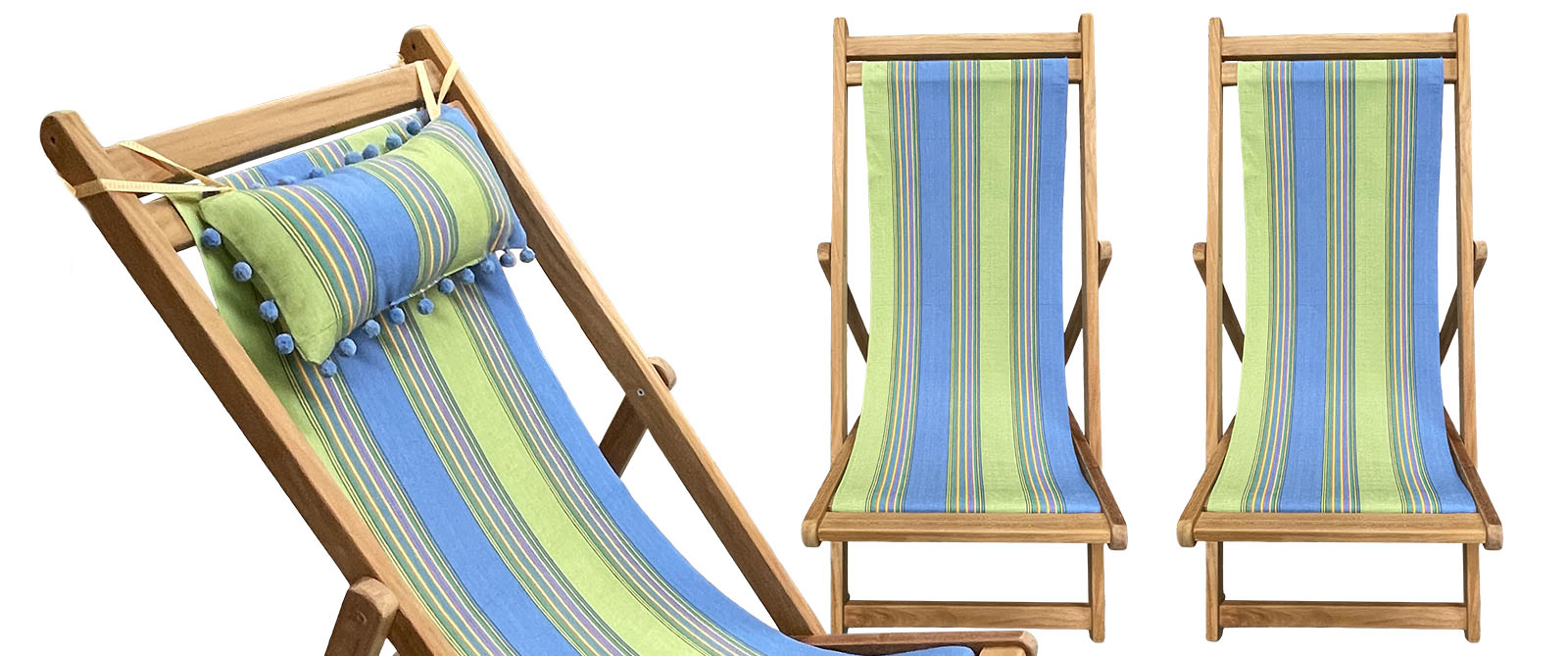 Premium Deck Chairs - Traditional Folding Wooden Deckchairs