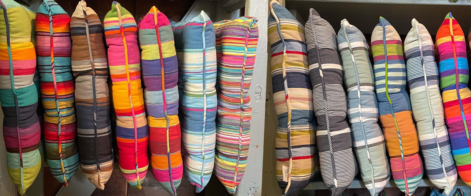 Striped Seat Pads with Piping