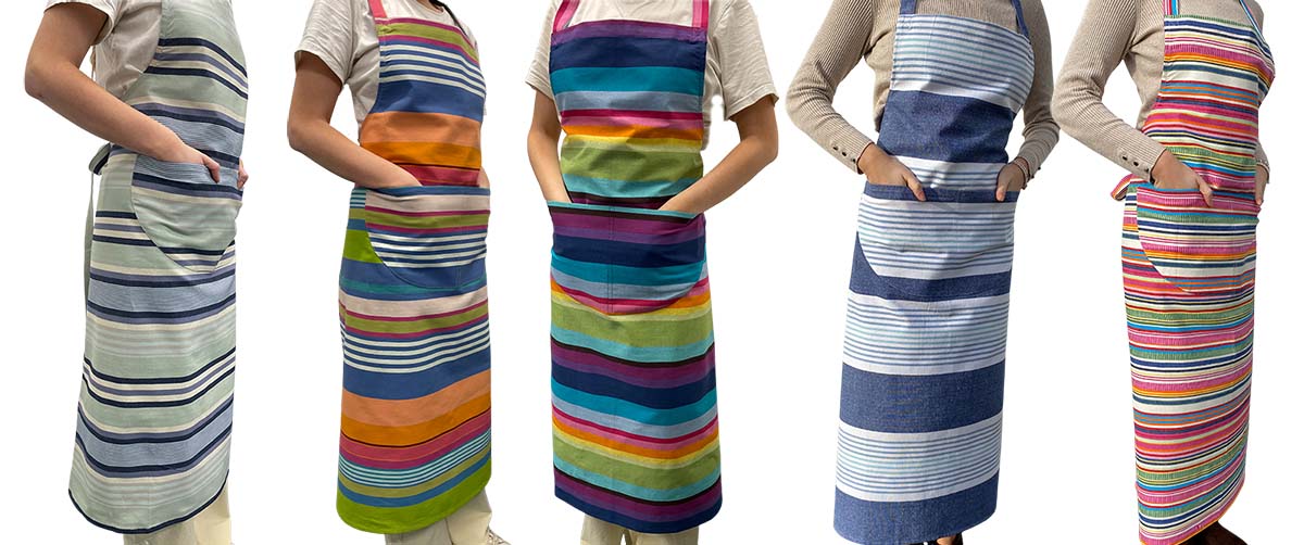 Blue Pink Striped Aprons