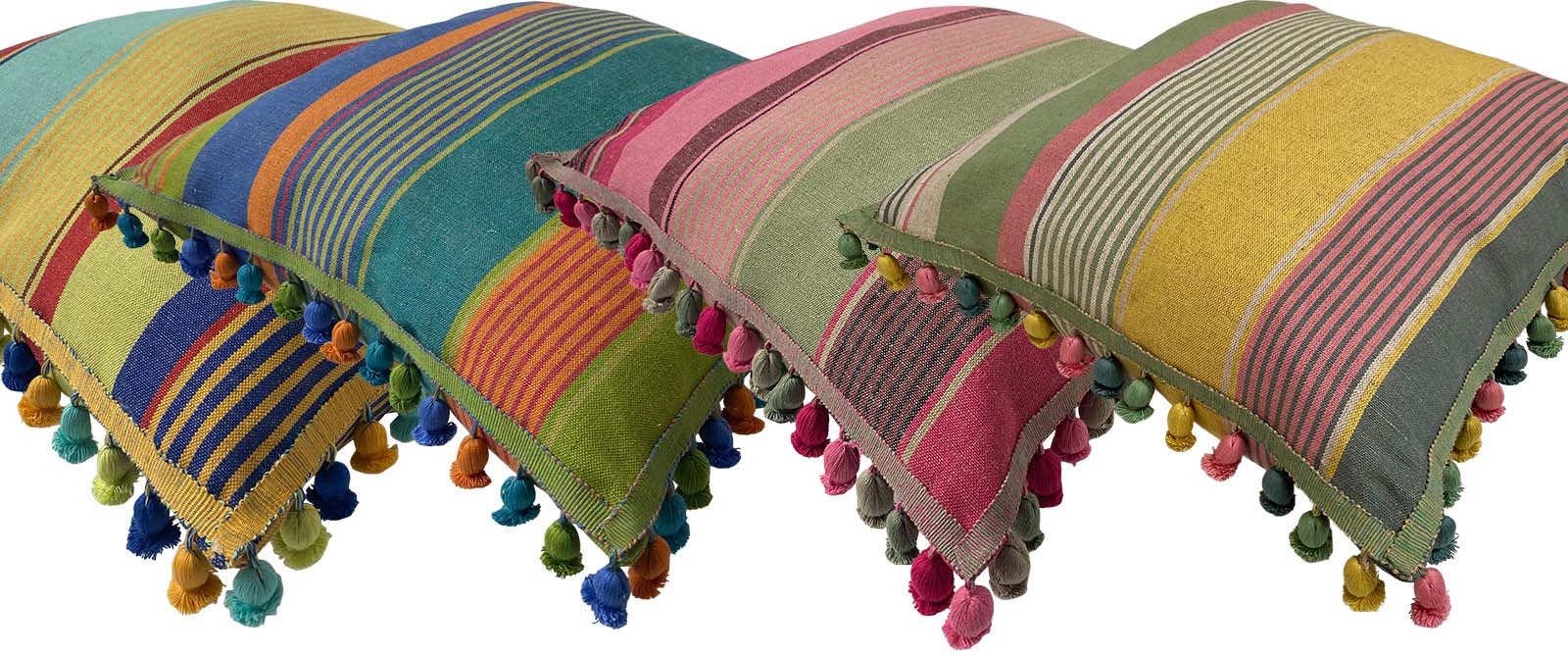 Striped Linen Tassel Cushions