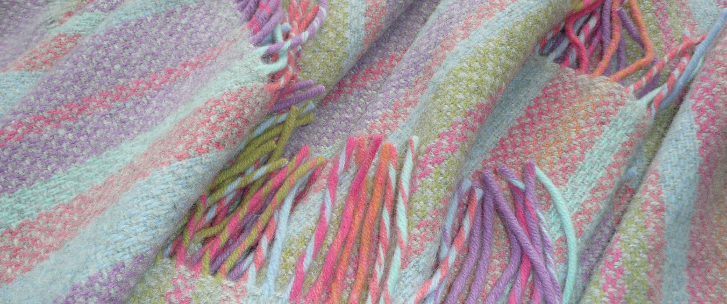 Striped Throws Merino and Cashmere Mix